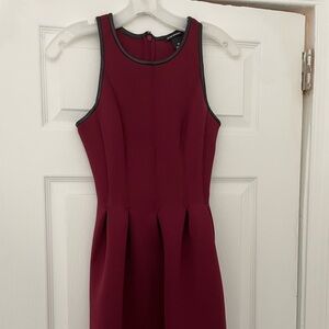 Club Monico neoprene dress with leather trim